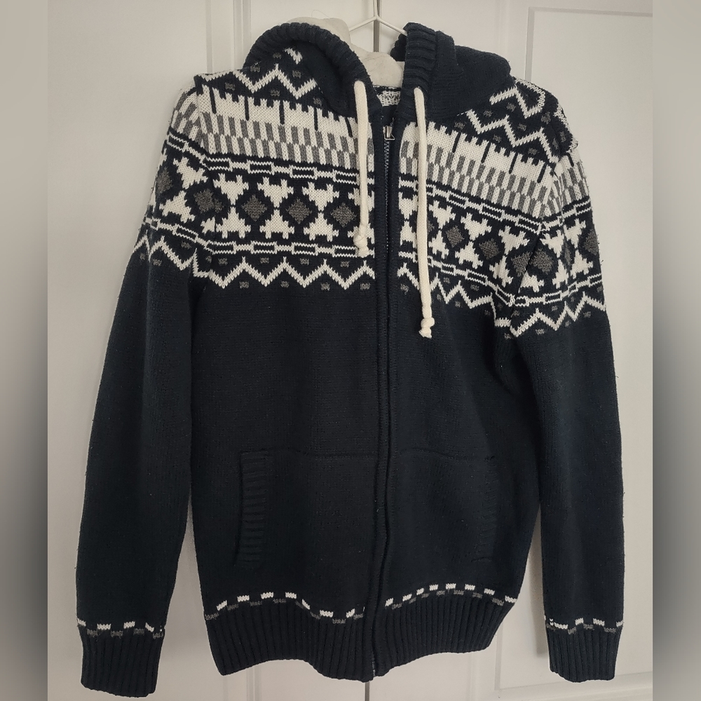 LCW CASUAL Women's Long Sleeve Blue White Sweater M